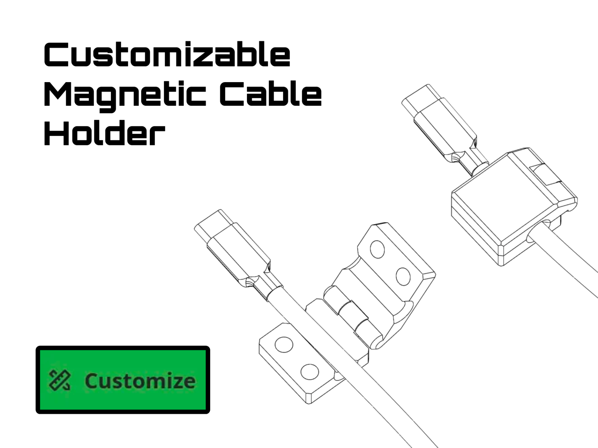 Customizable Magnetic Cable Organizer PrintInPlace