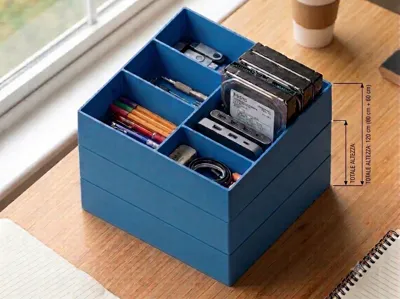 Modular and Stackable Desk Organizer