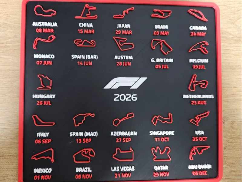 F1 2026 Calendar - updated venues