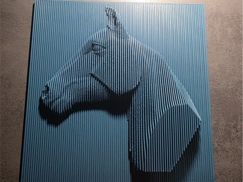 Wandkunst Schichtskulptur Pferd
