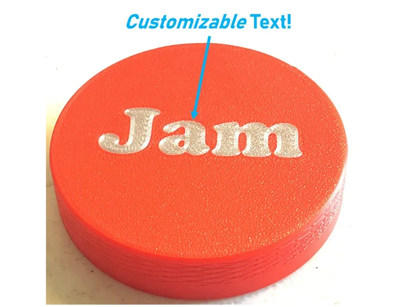 Water-Tight Canning Jar Lid W/ Customizable Text