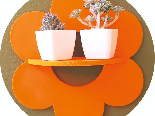 Étagère murale fleur, style Flower Power