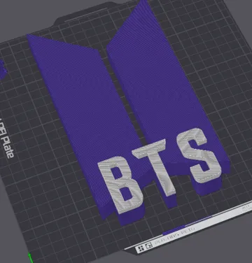 Accesorio para impresora 3D: BTS ARMY LOGO - NO AMS — vista de referencia 3