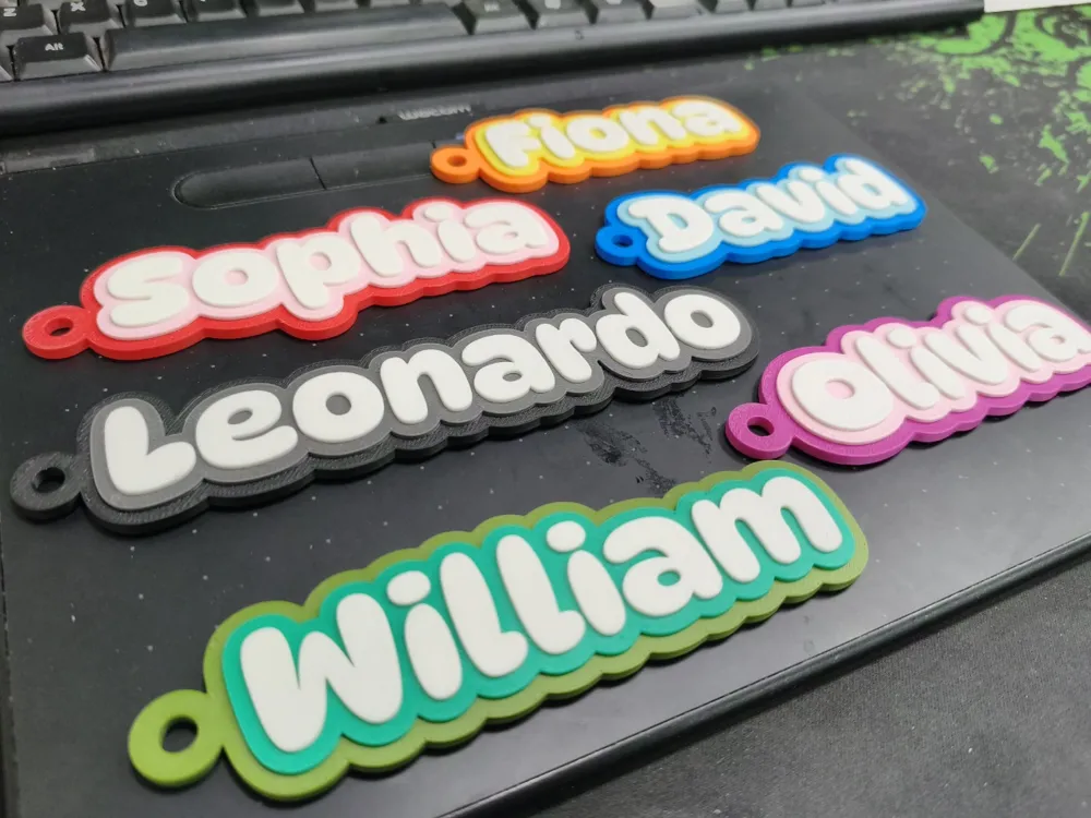 Gradient Cloud Custom Name Keychain - Free 3D Print Model - MakerWorld