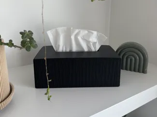 Modern Ribbed Tissue Box Cover