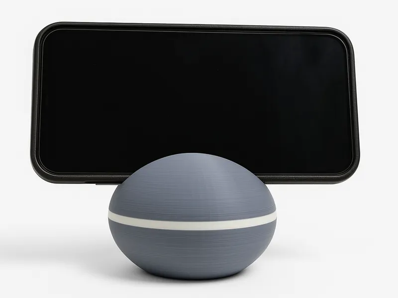 Modern phone stand with a rounded style