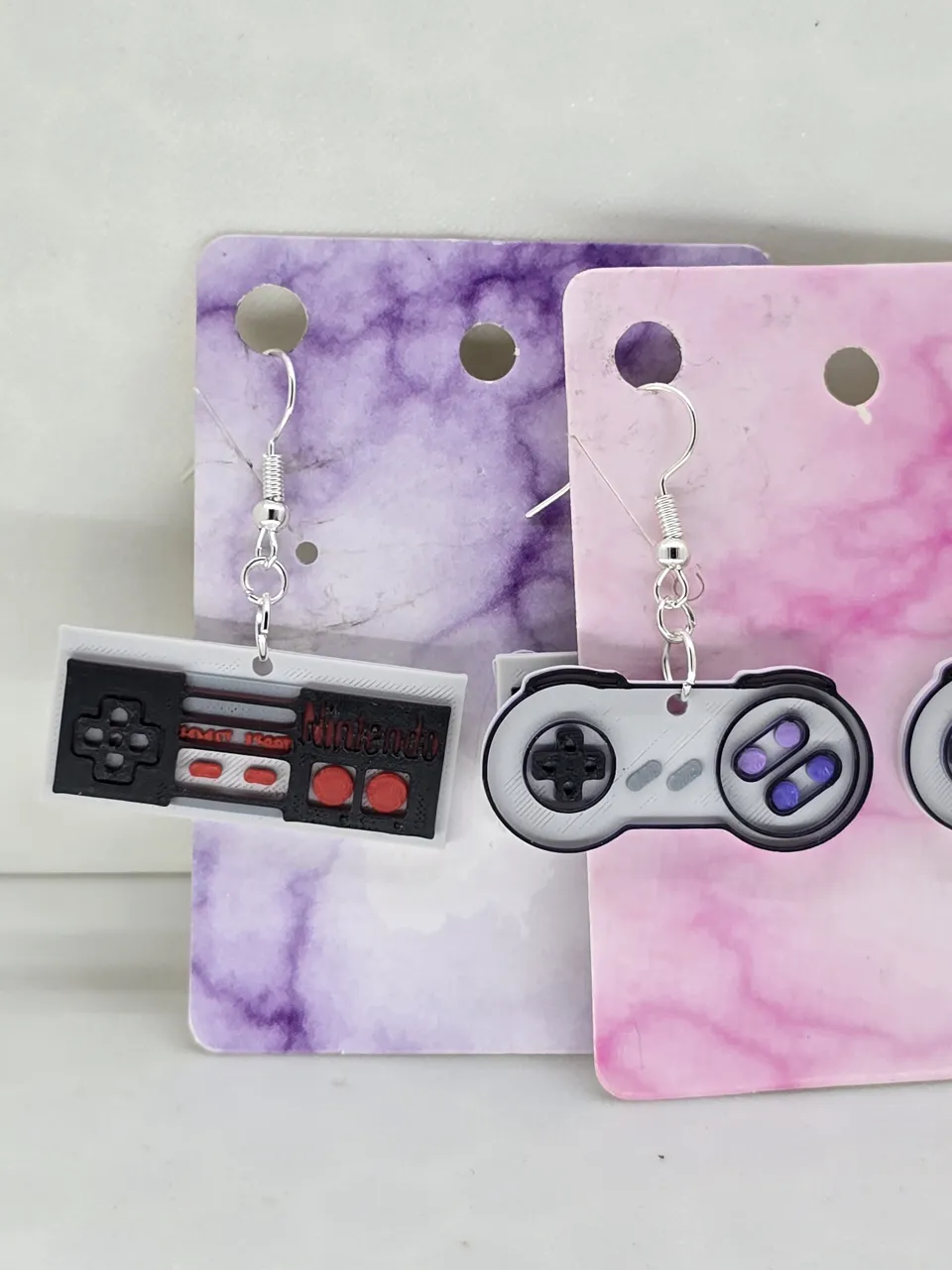 Super Nintendo Controller & NES earrings view 2