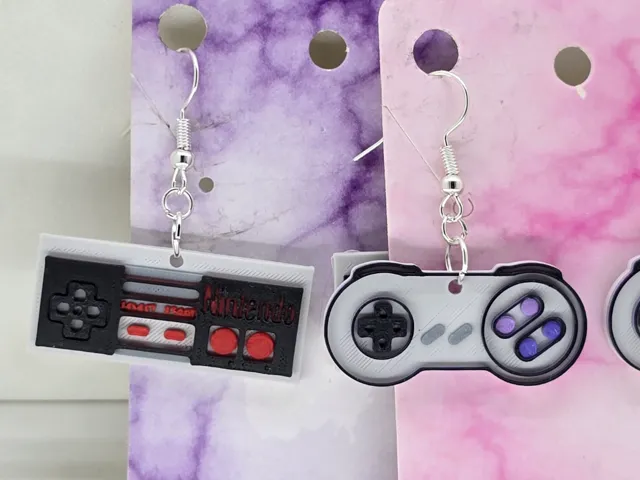 Super Nintendo Controller & NES earrings