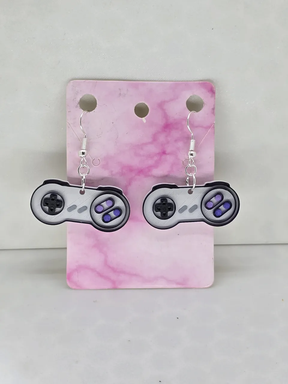 Super Nintendo Controller & NES earrings view 3