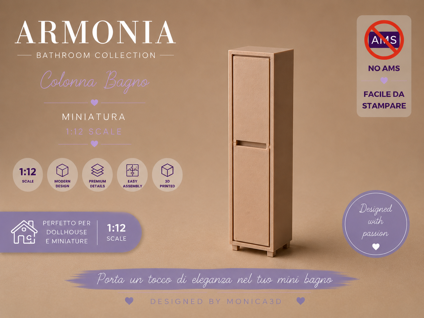 Colonna Bagno Moderna Miniatura 1:12