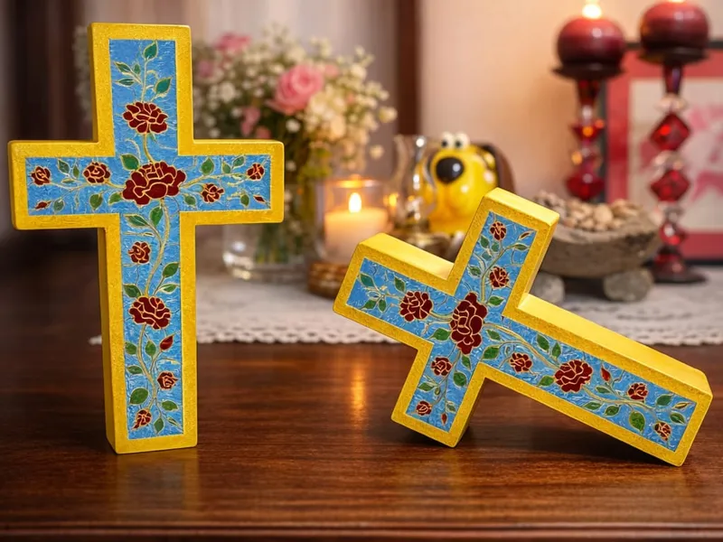 Cruz de Páscoa com Efeito Vitral 