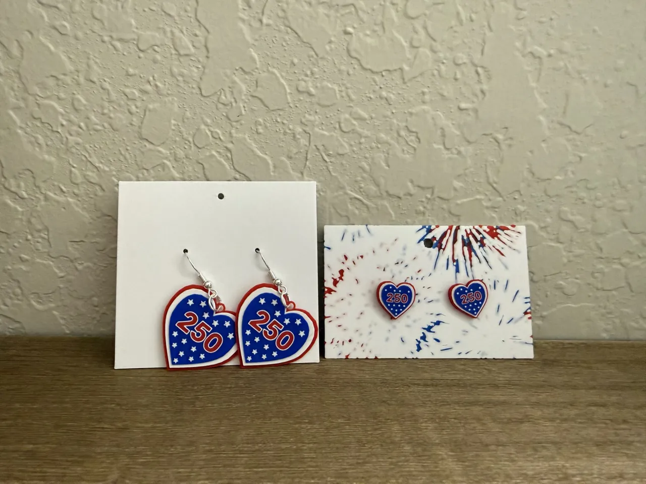 Patriotic Heart Earrings view 2