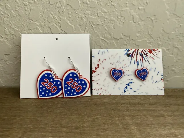 Patriotic Heart Earrings