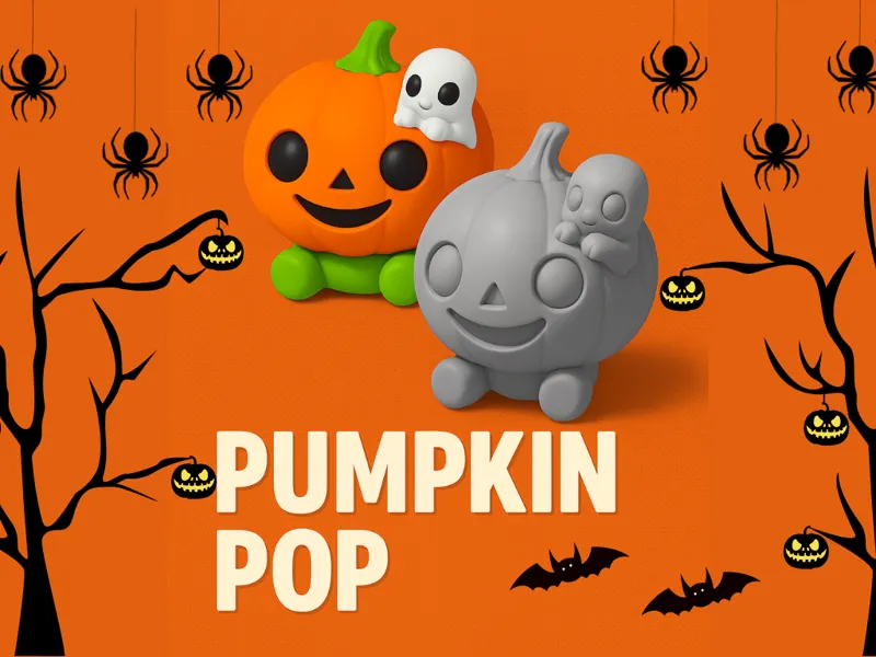 Pumpkin Pop – Cute Halloween Pumpkin with a Ghost