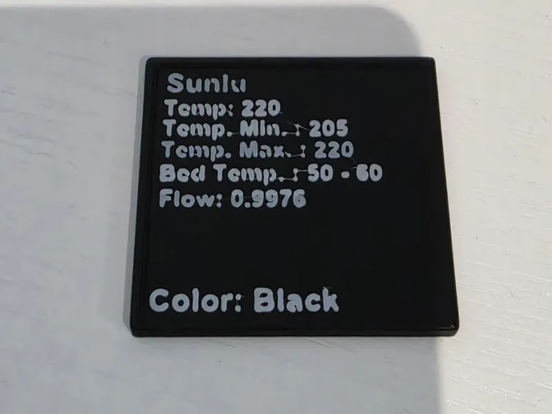 Personalisierte Filament Swatch