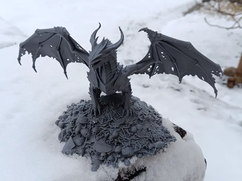 Dragon on a pile of bones
