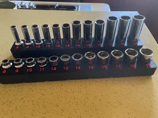 Icon 3/8" Metric Socket Gridfinity (Short & Deep)