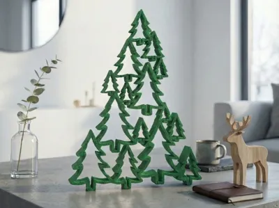 Holiday mosaic - Christmas tree from trees
