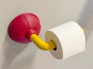 Plunger Toilet Paper Roll Holder