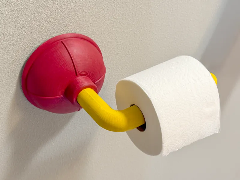 Plunger Toilet Paper Roll Holder