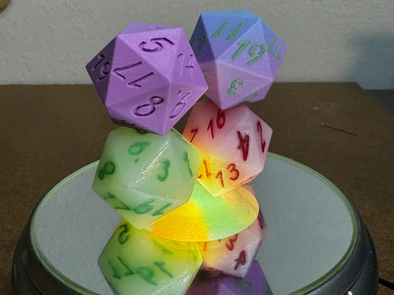 D20 Dice Numerically Balanced Easy Color