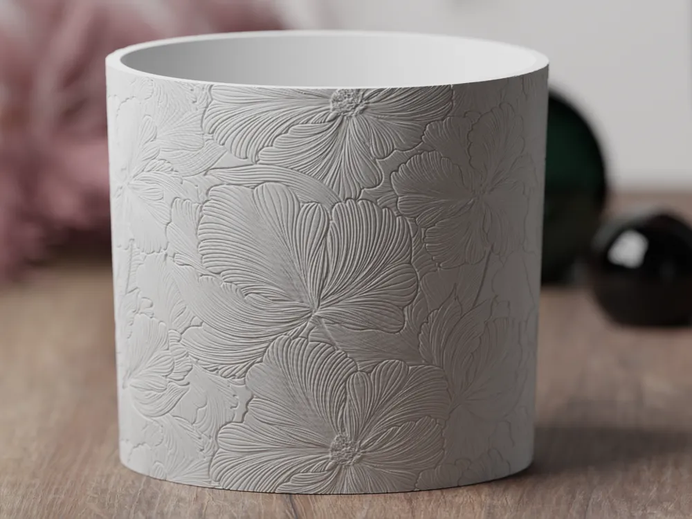 Floral Spring Vase plant pot Diff. Patterns sizes - Free 3D Print Model ...