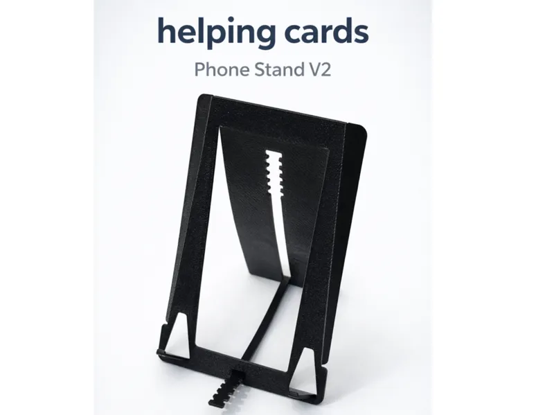 foldable phone stand V2, kit card, credit card