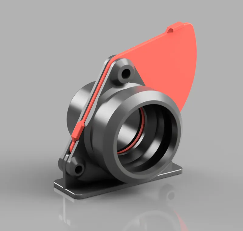 Blast Gate HT-DN50 with flange and mounting plate