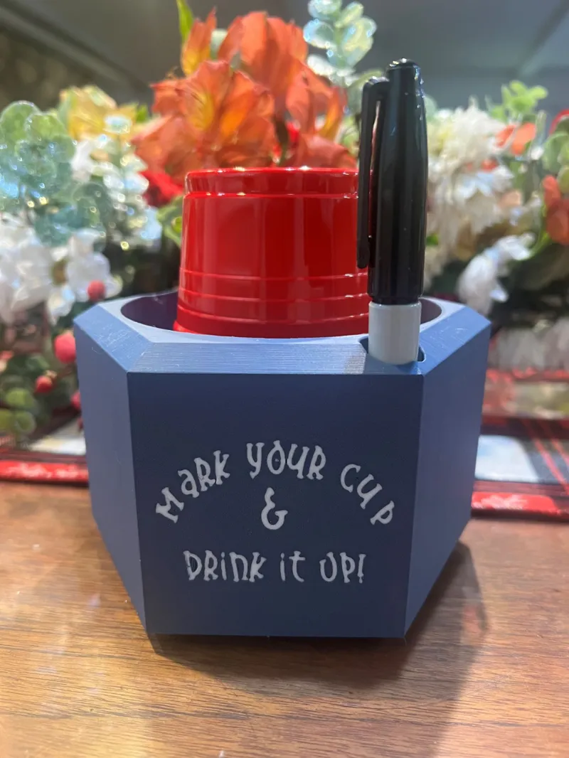 "Red Cup" Dispenser with Sharpie Holder