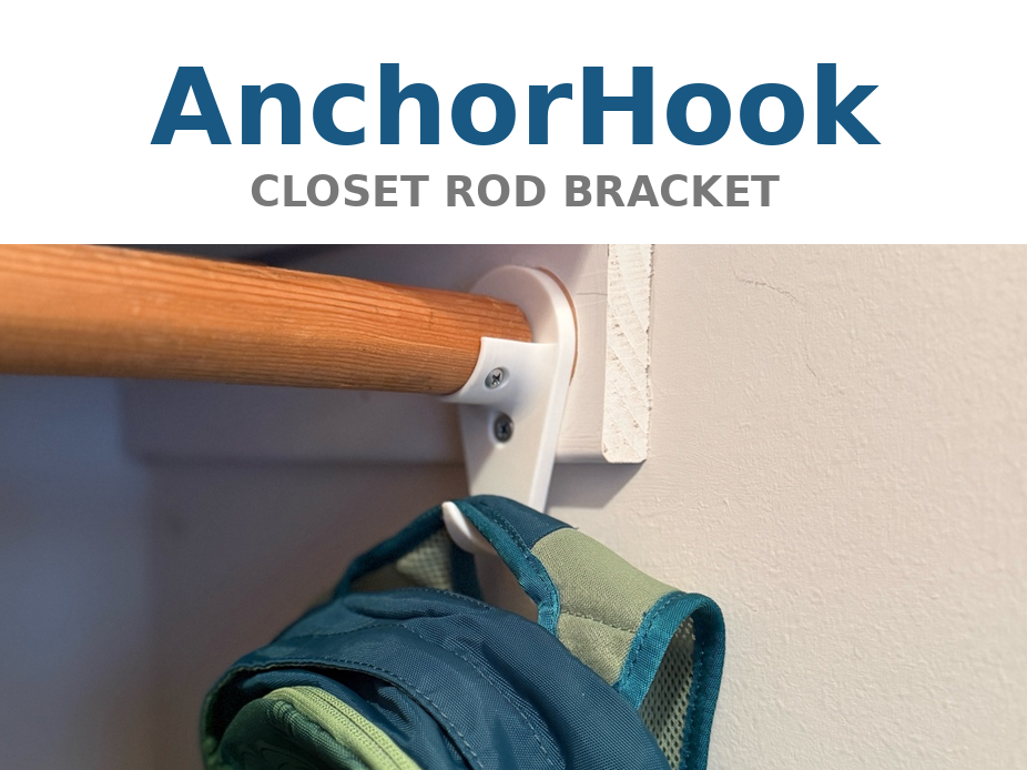 Anchor Hook Closet Rod Bracket-Rod Holder