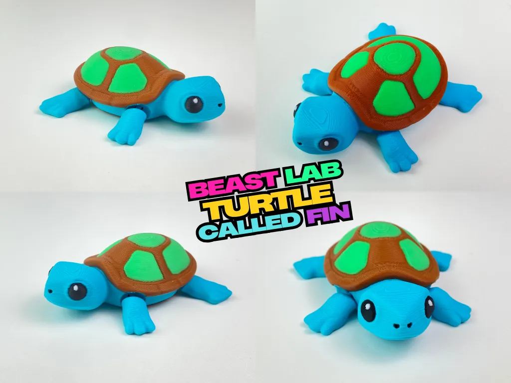 Bambu Lab Turtle Fin the Articulated Turtle – Cute Print-in-Place - Free 3D Print Model ...