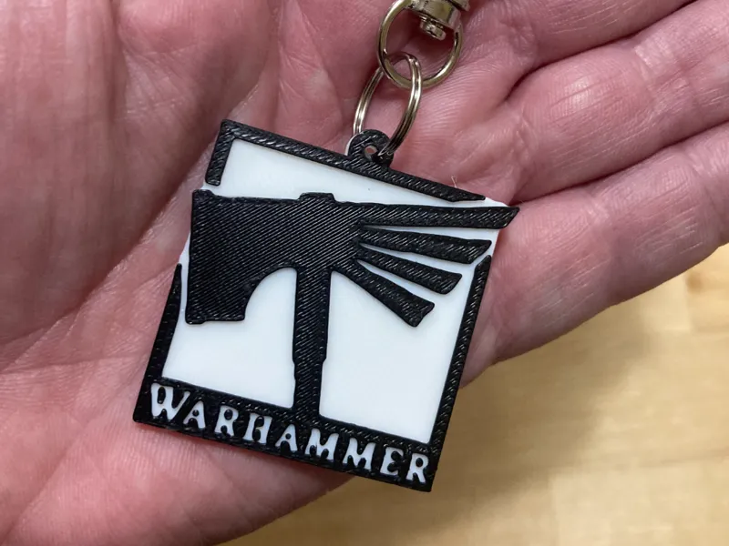 WarCraft 40K KeyChain in Black & White