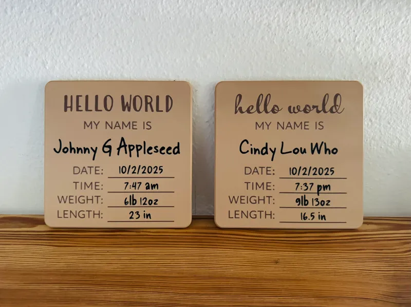 Personalized Newborn Birth Plaque (AMS)