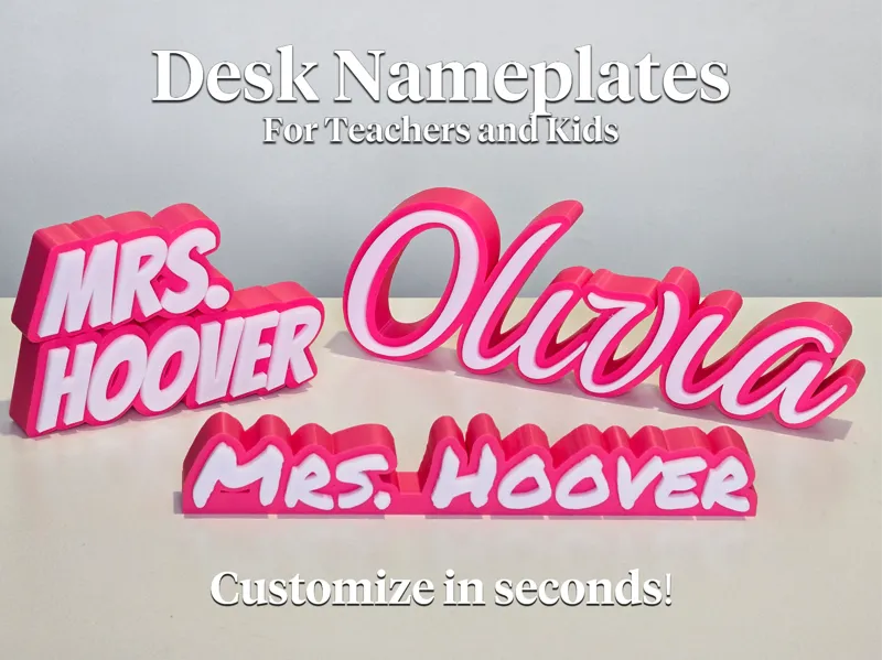 Cute Desk Nameplate Generator for Teachers / Kids