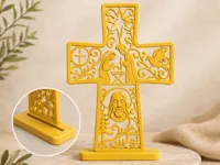Croix décorative religieuse de Jésus avec socle emboîtable — photo 1