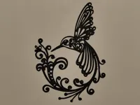 Colibri et fleur - décoration murale — photo 1