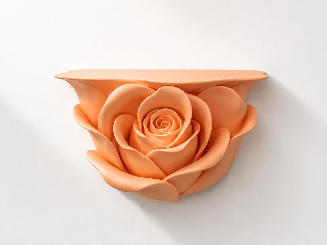 Rose Bloom Wall Shelf - 3D printed Decor, in stock in India