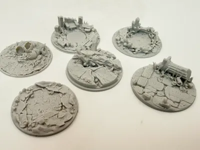 D&D Ice & Glacier Bases - Miniature Bases Set