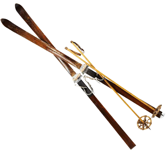 Miniature skis et bâton de ski