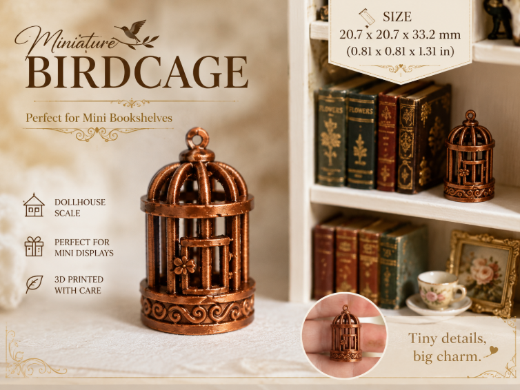 Mini Victorian Birdcage  -Mini Bookshelf Edition