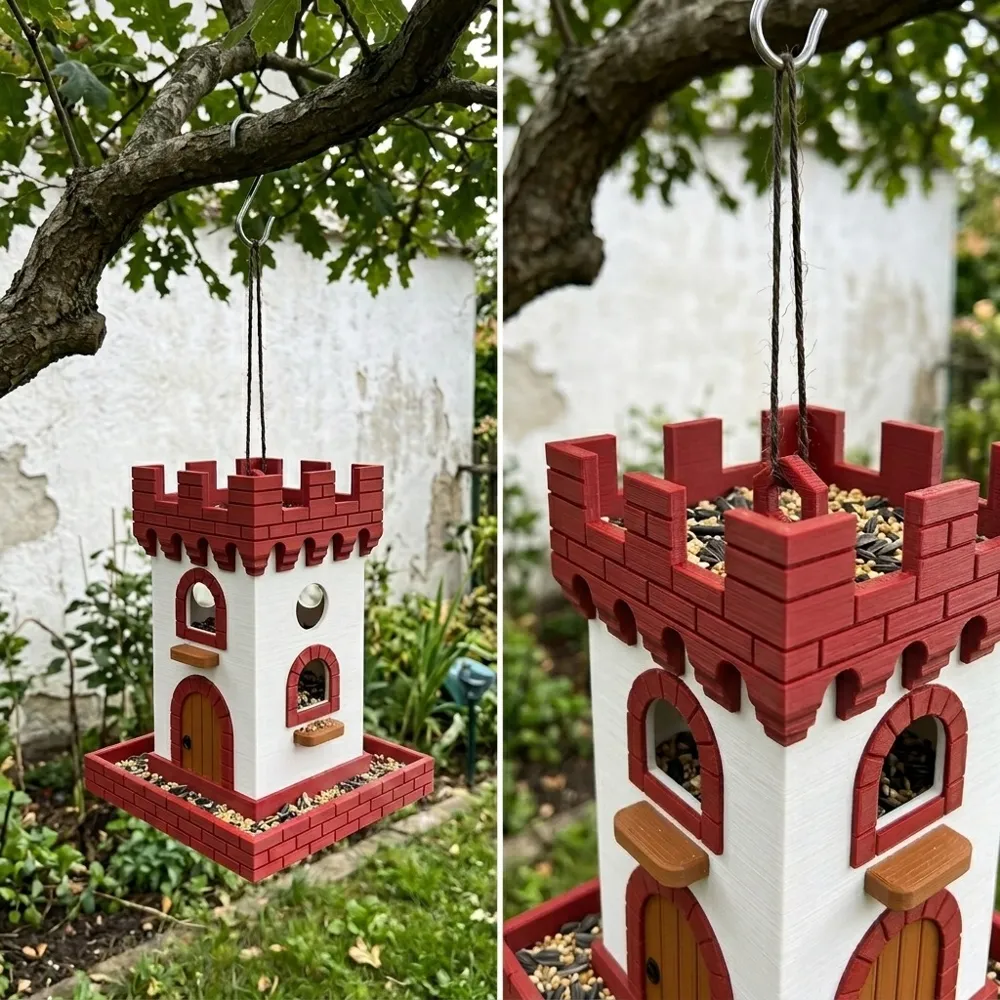 Castle Bird Feeder - Multi-Part Design - No AMS - Free 3D Print Model ...