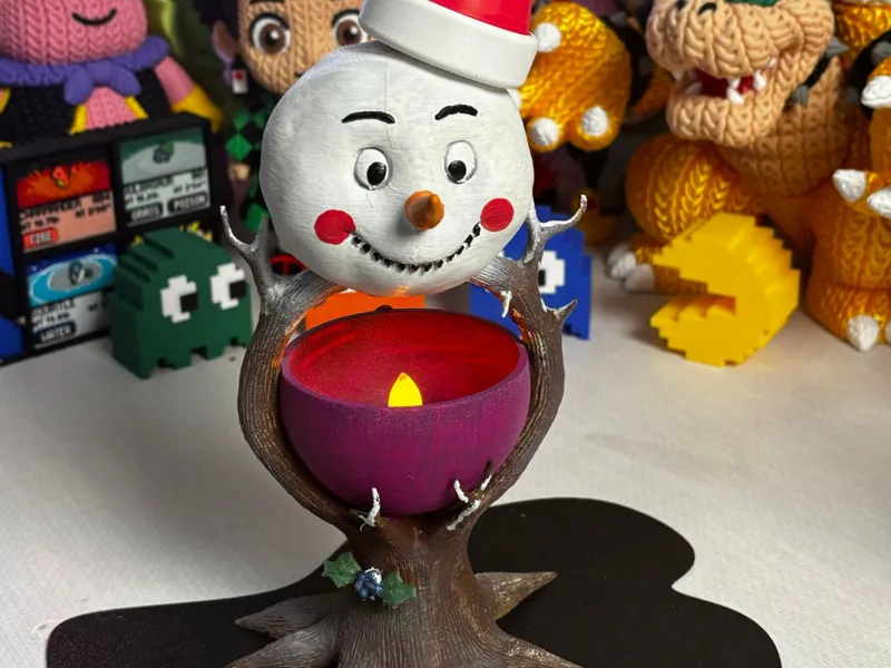 Jolly Snowman Treat Holder - Christmas Decor