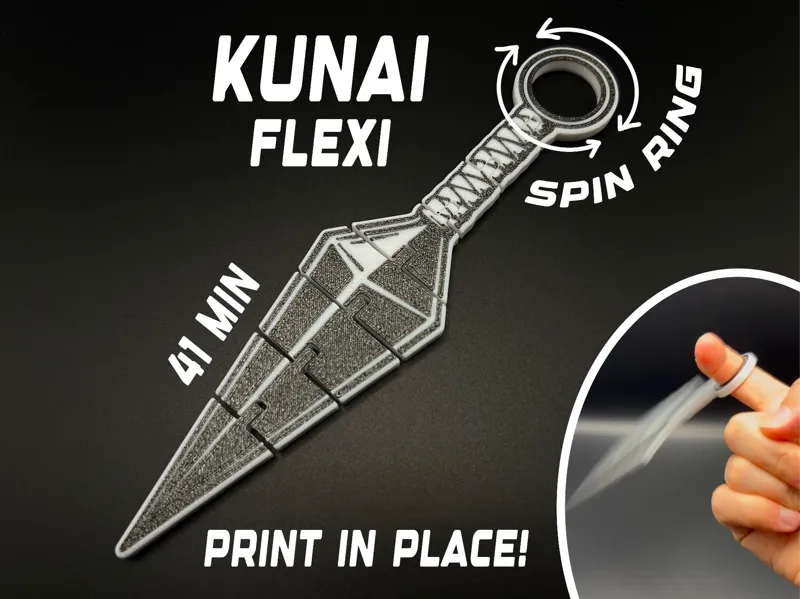 Kunai Flexi Fidget - Print in Place