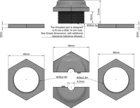 For cables with ⌀9.2 mm, see dimensional drawing.