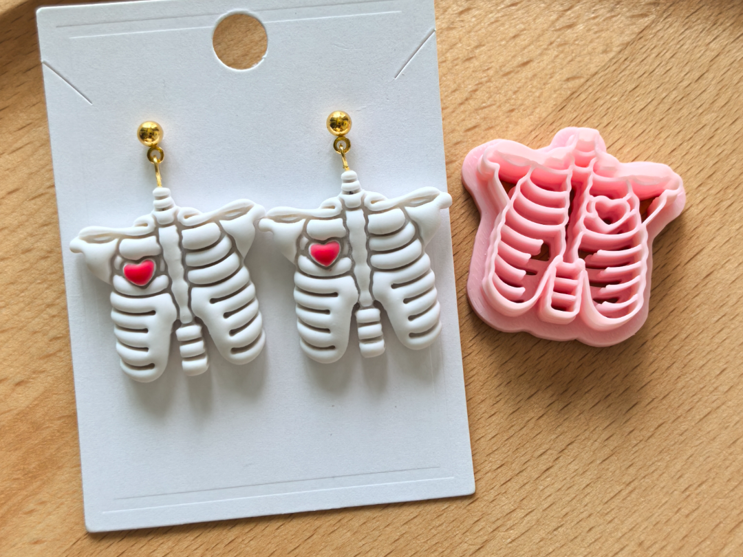 Halloween chest bone polymer clay cutter mold - 1