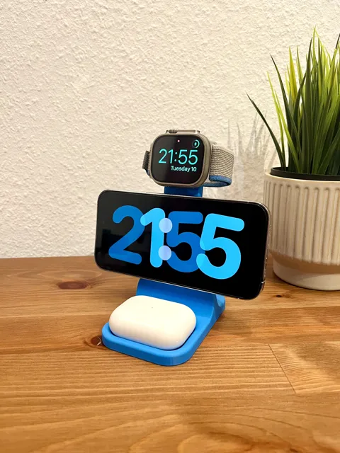iPhone and Apple Watch charger stand view 2