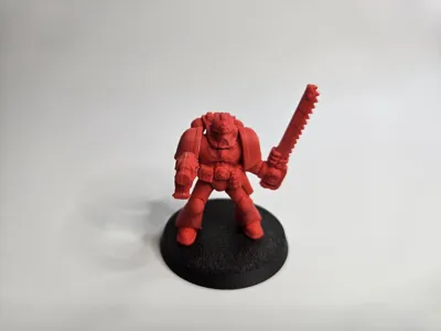 Retro Space Marine with Sword - Cut, no Supports