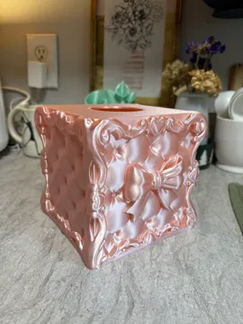 Caja o estuche: Vintage Rococo Tufted Bow Tissue Box Cover — vista de referencia 4