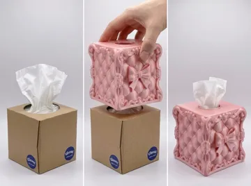 Caja o estuche: Vintage Rococo Tufted Bow Tissue Box Cover — vista de referencia 3