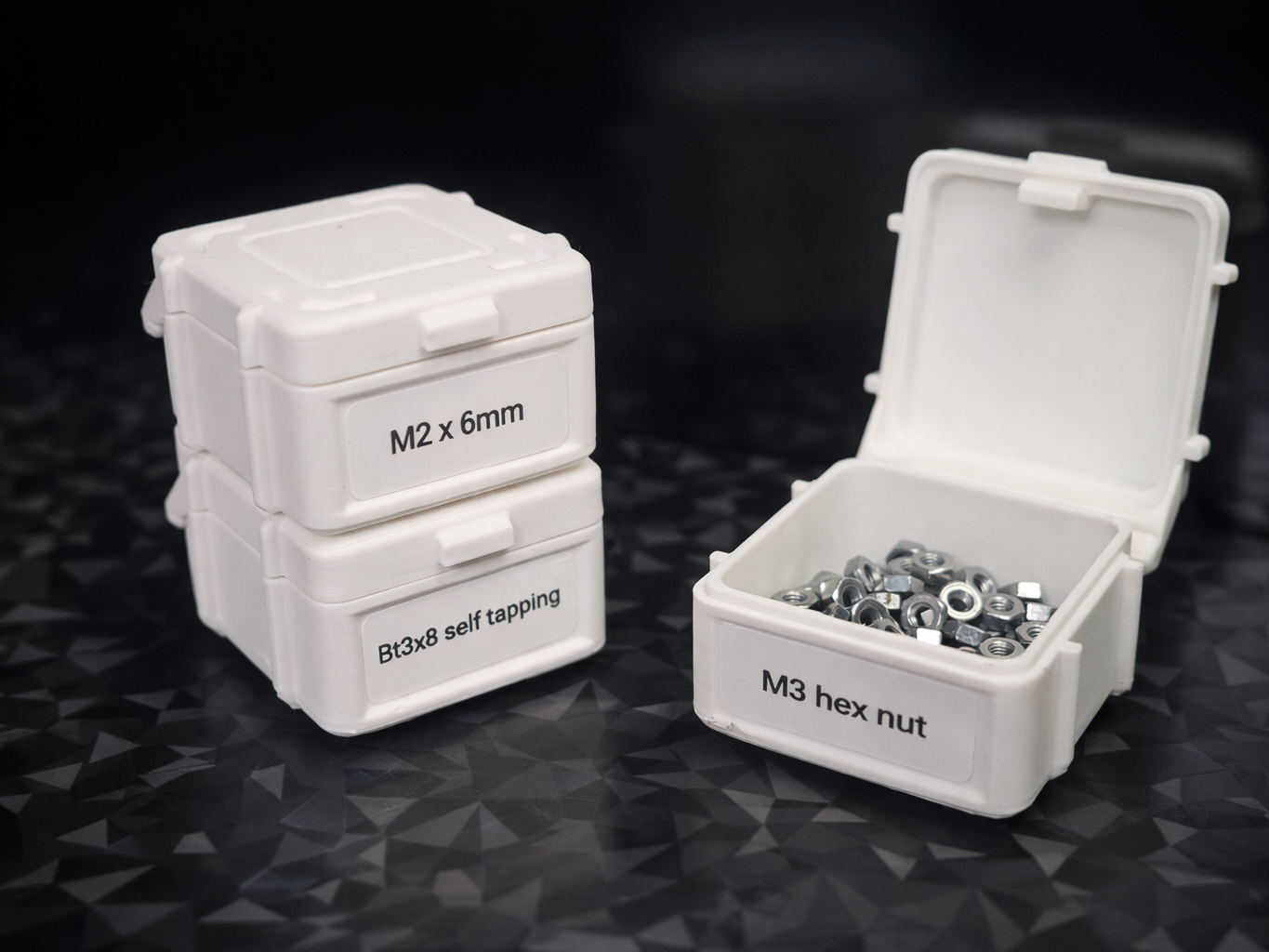Miniatura 1 do modelo 3D Stackable Small Parts Storage Box (Print-in-Place)